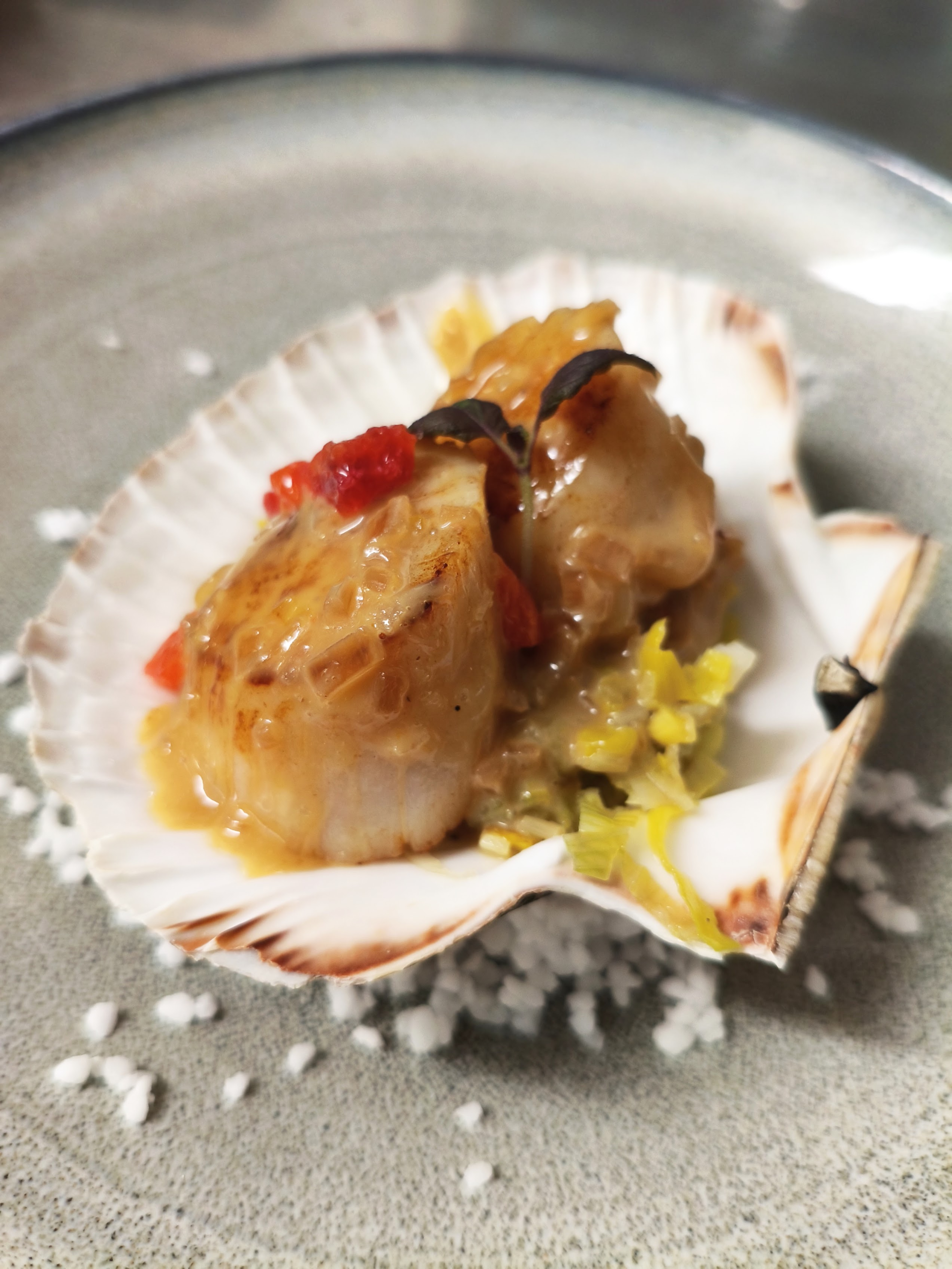 Noix de Saint-Jacques servies en coquille au Bistrot M à Pierrelatte